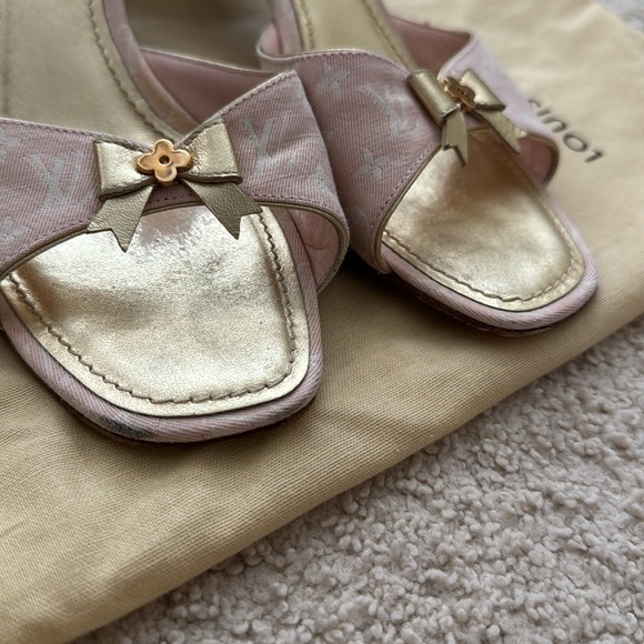 Authentic Louis Vuitton Angelique Open Toe Mules SIZE 37 - Picture 6 of 7